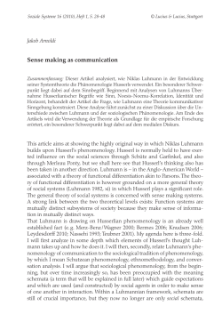 Sense making as communication