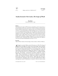 Ken Eckert. Exodus Inverted: A New Look at the Grapes of Wrath