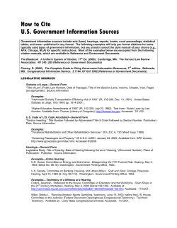 How to Cite US Government Information Sources