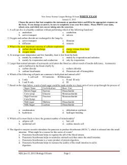 Biology II Exams and Answer keys 2015 Season
