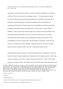 Lamentations, war and family life: a critical analysis of the lament in