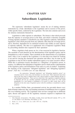 Subordinate Legislation - Ministry of Rural Development