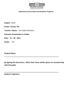7th Math Adv - Westhill Institute