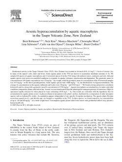Arsenic hyperaccumulation by aquatic macrophytes in the Taupo