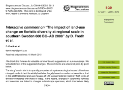 Interactive comment on &ldquo;The impact of land