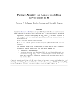 Package AquaEnv an Aquatic modelling Environment in R