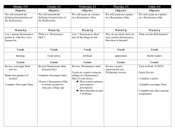 Monday 3/31 Tuesday 4/1 Wednesday 4/2 Thursday 4/3