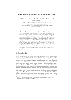 User Modeling for the Social Semantic Web - DAI