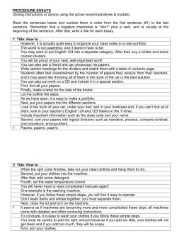 PROCEDURE ESSAYS