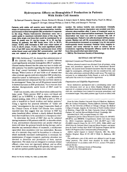 Hydroxyurea: Effects on Hemoglobin F Production in Patients With