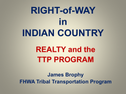 RIGHT-of-WAY in INDIAN COUNTRY