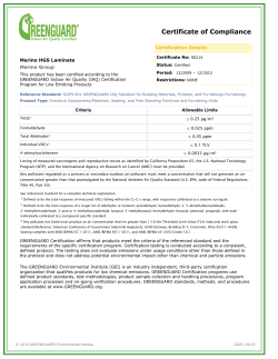 to a PDF with GREENGUARD certification documentation