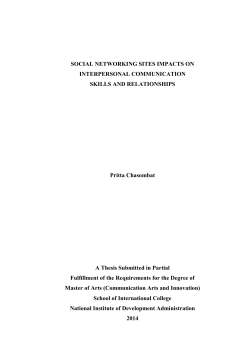 SOCIAL NETWORKING SITES IMPACTS ON INTERPERSONAL