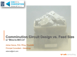 Comminution Circuit Design vs. Feed Size or
