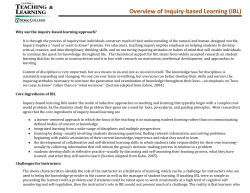 Overview of Inquiry-based Learning (IBL)