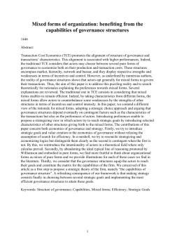 Mixed forms of organization: benefiting from the capabilities of
