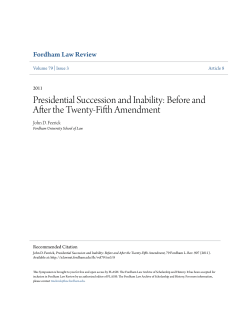 Presidential Succession and Inability: Before and After the Twenty