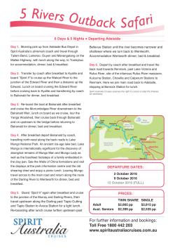 Full Day by Day Itinerary 5-Rivers-Outback