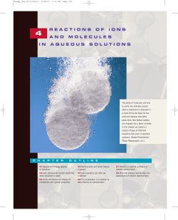 reactions of ions and molecules in aqueous solutions