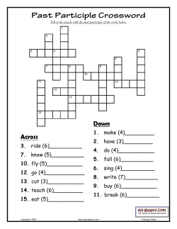 Past Participle Crossword