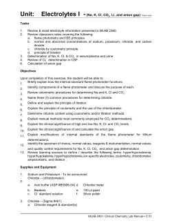 Unit: Electrolytes I
