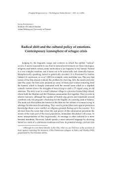 Radical shift and the cultural policy of emotions. Contemporary