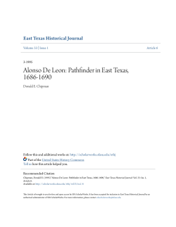 Alonso De Leon: Pathfinder in East Texas, 1686-1690