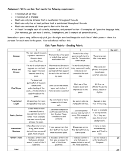 Ode Poem Rubric- Grading Rubric x4