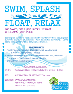 Lap Swim, and Open Family Swim at WILLIAMS PARK