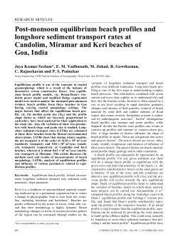 Post-monsoon equilibrium beach profiles and longshore sediment