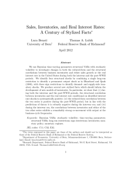 Sales, Inventories, and Real Interest Rates: A Century of Stylized Facts