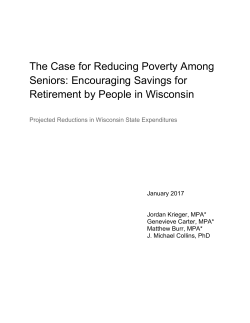 The Case for Reducing Poverty Among Seniors
