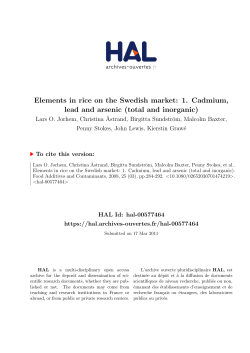 Elements in rice on the Swedish market: 1. Cadmium, lead and
