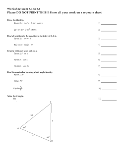 Worksheet over 5.4 to 5.6 Please DO NOT PRINT