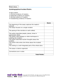 Autobiographical Incident Rubric