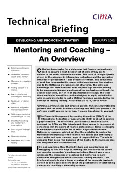Mentoring and Coaching - an Overview