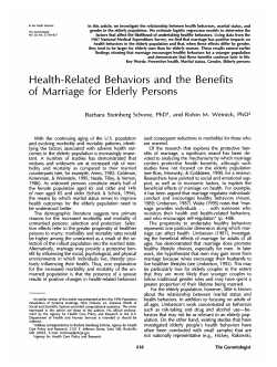 Health-Related Behaviors and the Benefits of Marriage for Elderly
