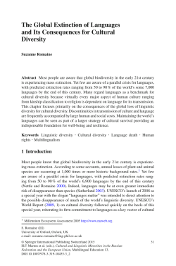 The Global Extinction of Languages and Its Consequences for