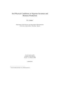 Soil Physical Conditions in Nigerian Savannas and Biomass