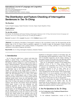 The Distribution and Feature Checking of Interrogative Sentences in