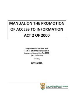 FIC PAIA Manual - Financial Intelligence Centre