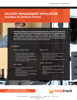 Delivery Management Application - Solutions for Delivery Drivers