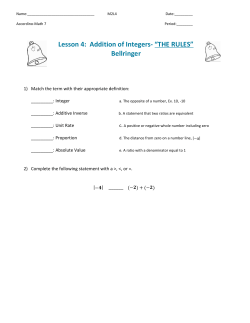 M2L4- Adding Integers, "The Rules"