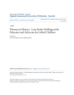 Women in History - Leta Stetter Hollingworth