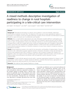 A mixed methods descriptive investigation of