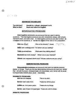 INTEROGATIVE PRONOUNS