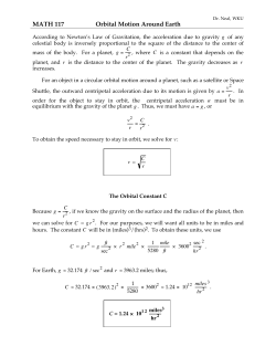 MATH 117 Orbital Motion Around Earth