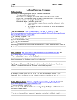 Colonial Georgia Webquest
