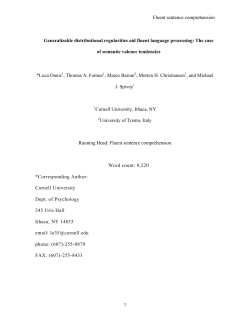 Fluent sentence comprehension Generalizable distributional