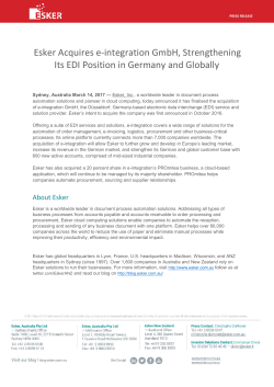 Esker Acquires e-integration GmbH, Strengthening Its EDI Position